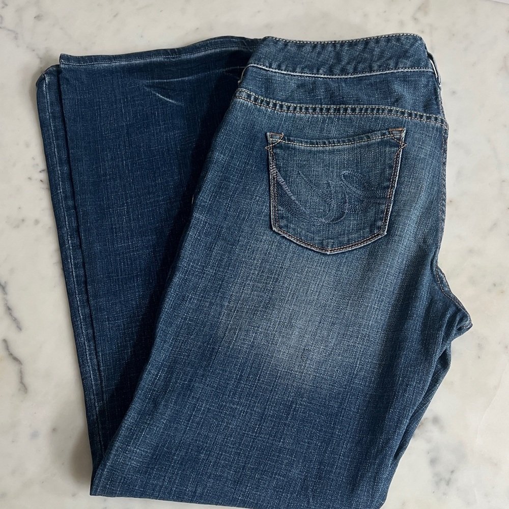 Express Dark Blue Straight Leg Jeans